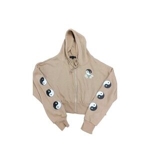 Faded Rose Sweatshirt Teen XL Mauve Fleece Full Zip Layering Hoodie